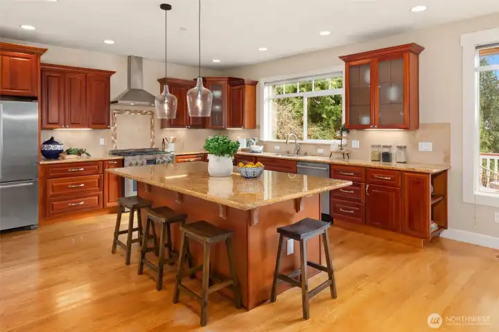 Chef's Kitchen with Large Island, SS Appliances, Tons of Storage