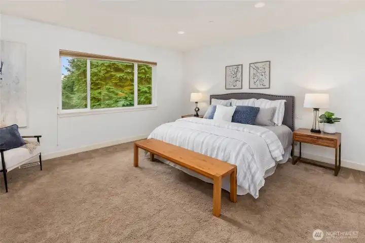 Spacious primary suite with large walk-in closet