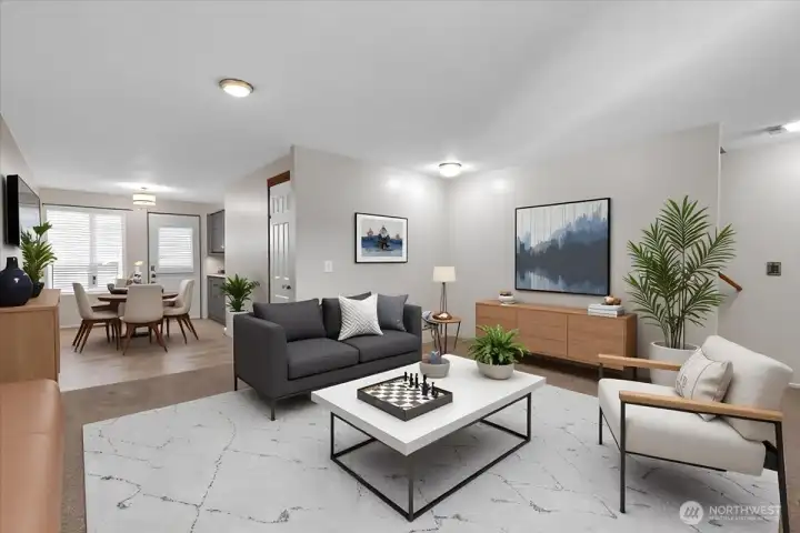 Living/Dining Room -Virtually Staged