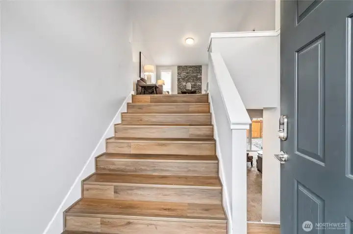 Entry with New Vinyl Plank Flooring