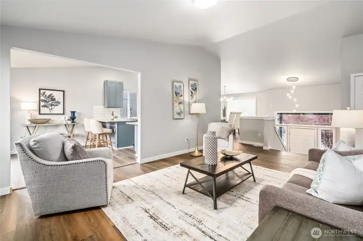 Living Open to Kitchen with Eating Nook