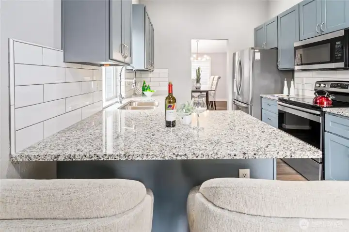 Kitchen with New Stone Counters