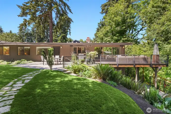 Serene setting and private back yard