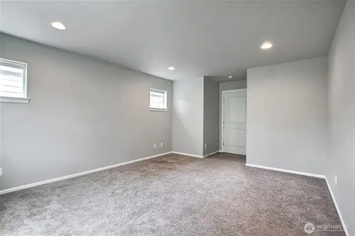 Primary bedroom has accent windows Primary bedroom has accent windows