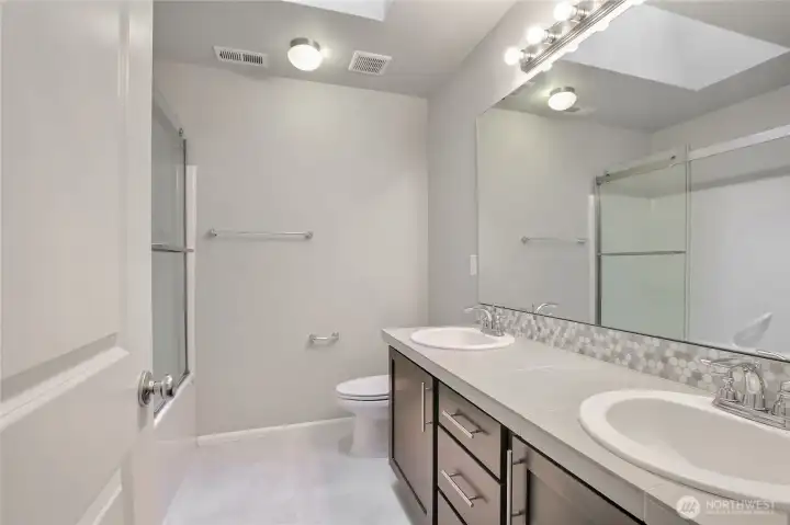 Hallway full bath with 2 sinks Hallway full bath with 2 sinks
