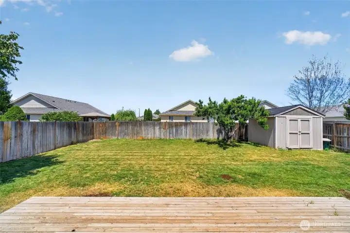 Level and fully fenced this backyard offers lots of opportunities