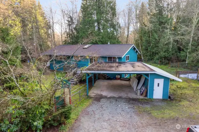 Aerial shot of carport/workshop