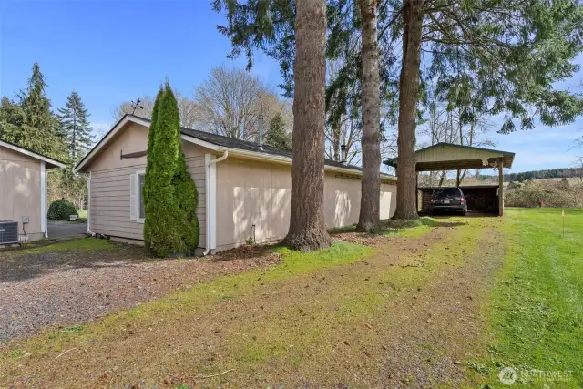 Shop and carport/RV parking