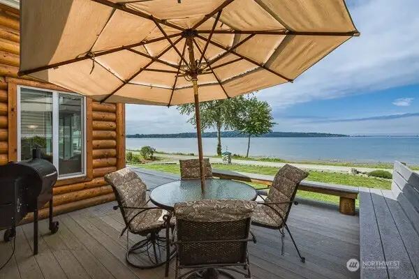 Drayton Harbor at your feet!  Looking across from your gorgeous deck to Semiahmoo and White Rock, BC.  The views are endless and mesmerizing.