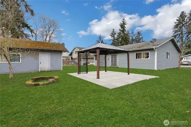 Backyard space virtually cleared.