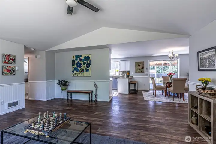 Flowing open floorplan.