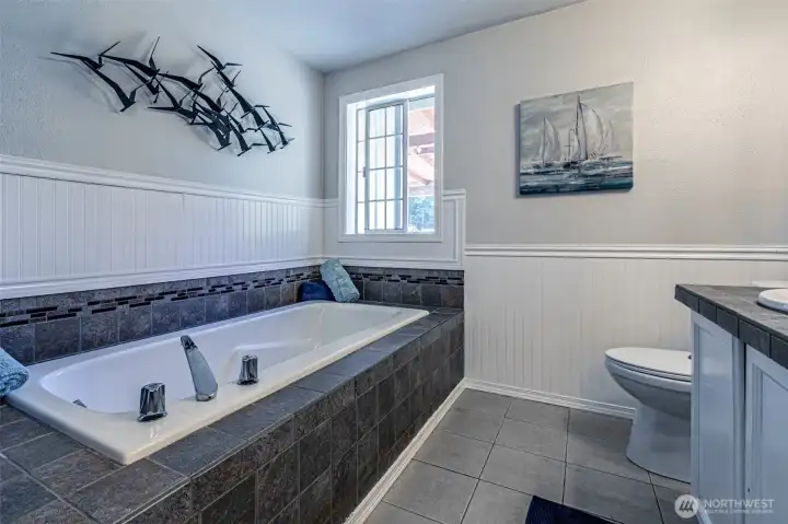 Large soaking tub