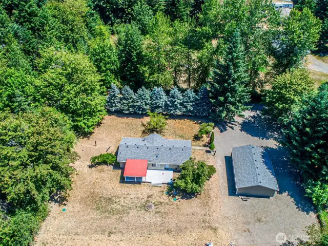 Large secluded lot.