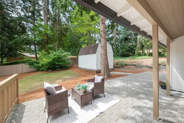 Patio opens to the large back yard