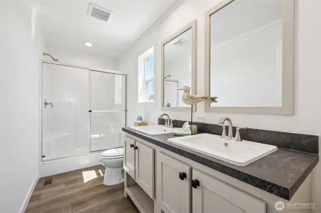 Primary .75 Bathroom with Dual Vanity