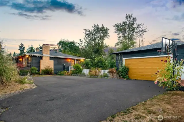 Detached garage with new roof.