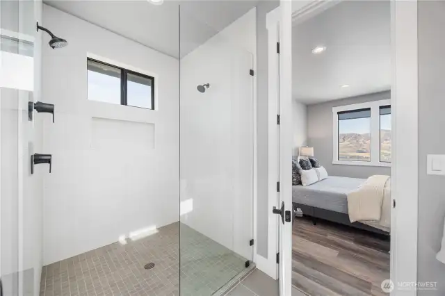 Primary bath spacious shower