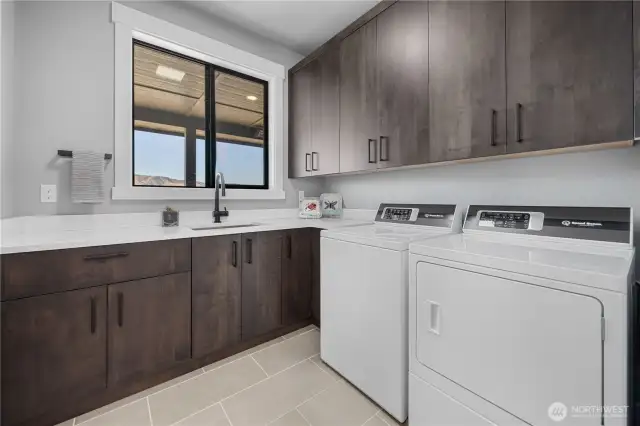 Spacious laundry with ample storage