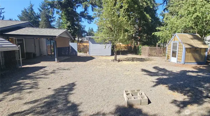 Big low maintenance fenced back yard