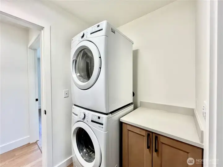 Enter from the Garage and drop your bags in the mud room. Full Size Washer and Dryer Stay with the Home. Enter from the Garage and drop your bags in the mud room. Full Size Washer and Dryer Stay with the Home.