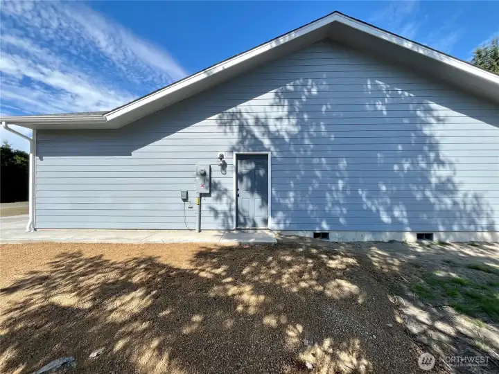 Large Two Car Garage with Side Door. Large Two Car Garage with Side Door.
