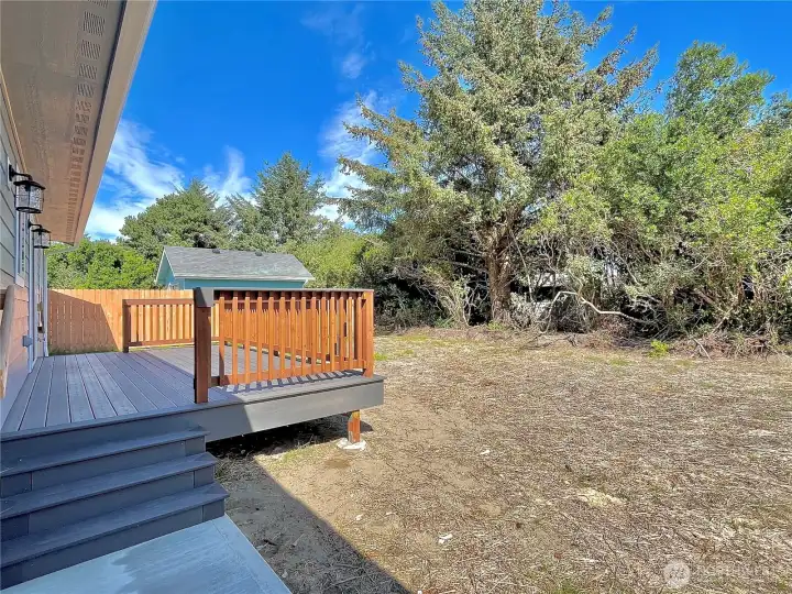 Partially Fenced Back Lawn Area. Sunny areas perfect for a new garden by the Sea or Zero Scape for easy maintenance Partially Fenced Back Lawn Area. Sunny areas perfect for a new garden by the Sea or Zero Scape for easy maintenance