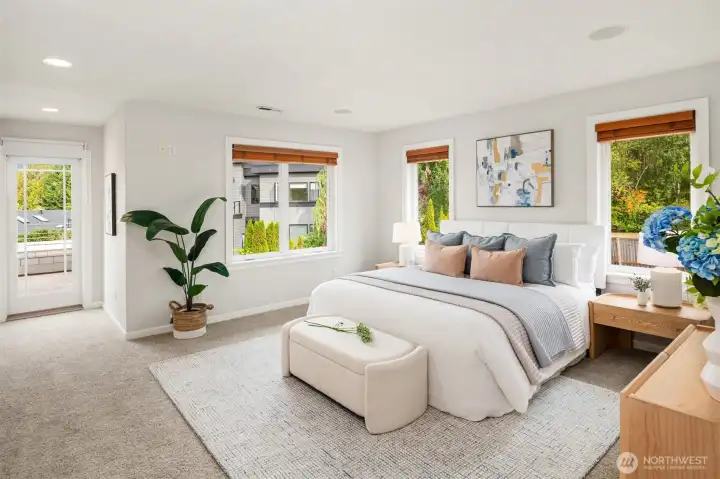 Lux-size primary suite with direct access to the deck!