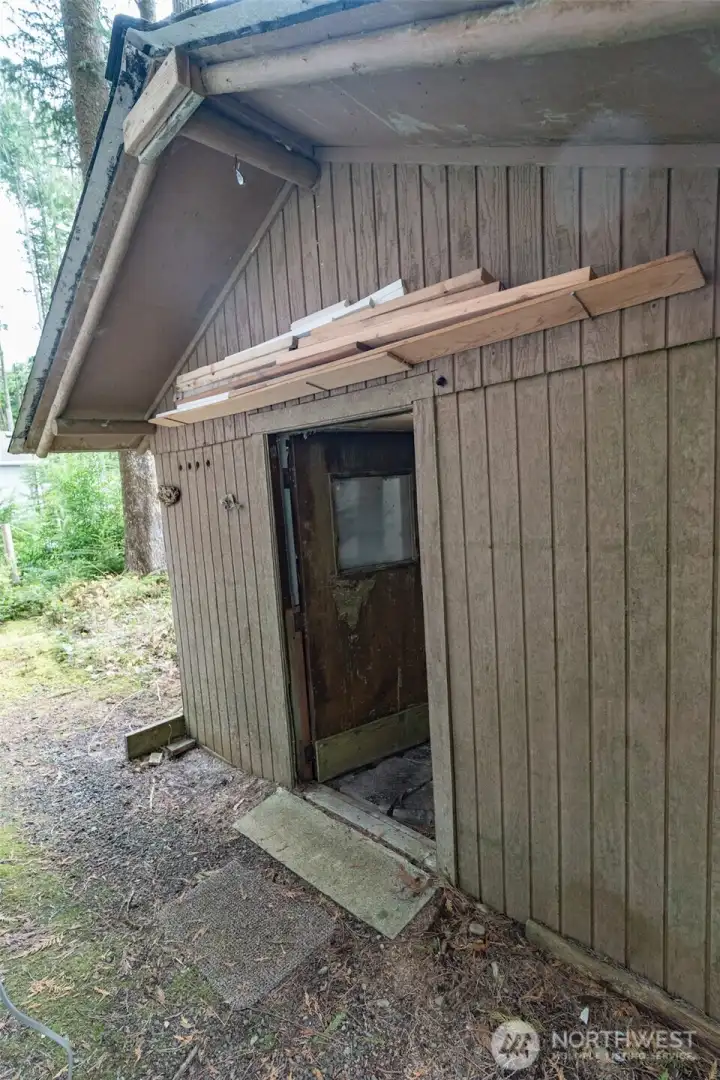 Door into the storage shed.