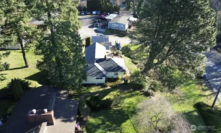 Aerial view of the house