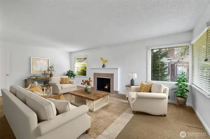 Large windows bring in ample light