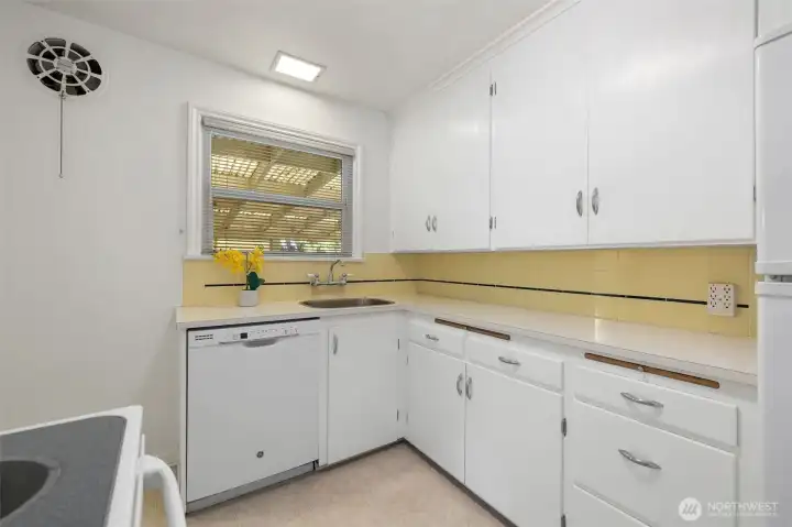 Ample cabinet space in kitchen