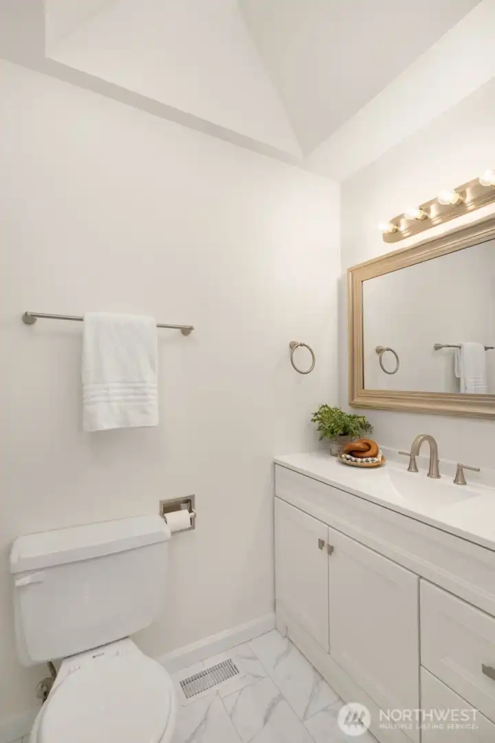Hallway Bath w/Vaulted Ceiling and Skylight