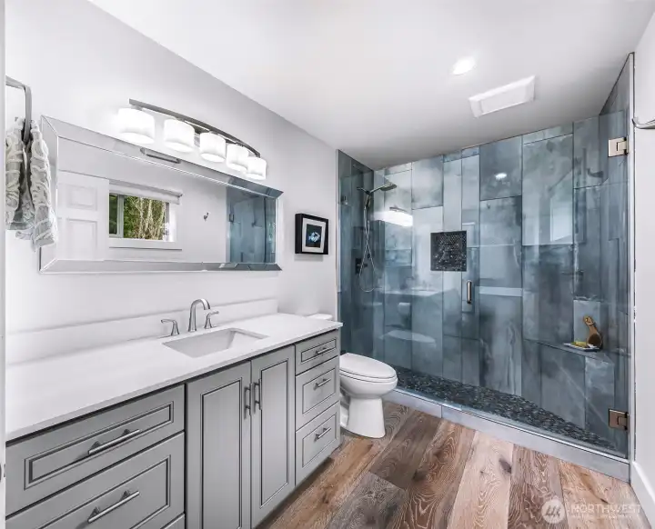 3/4 bath located off the office