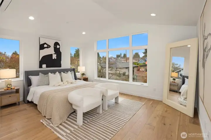 Spacious and bright primary suite