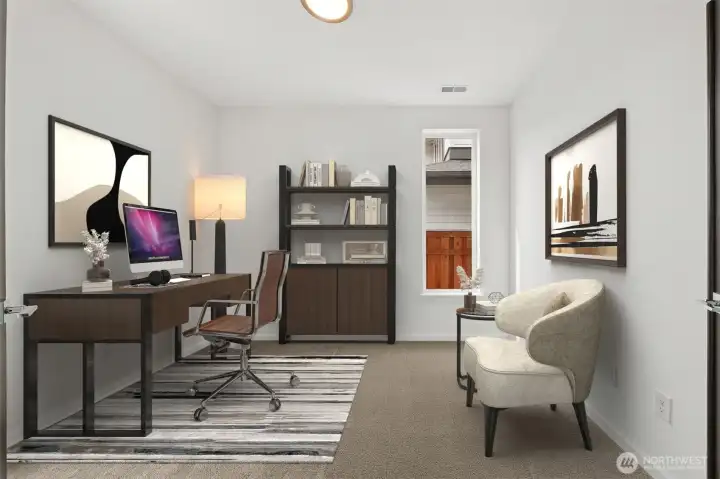 Office with french doors