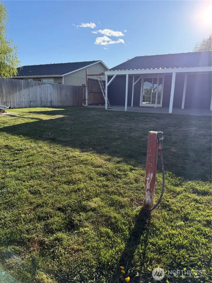 Back yard, huge covered patio