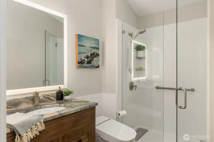 With a 3/4 bath.