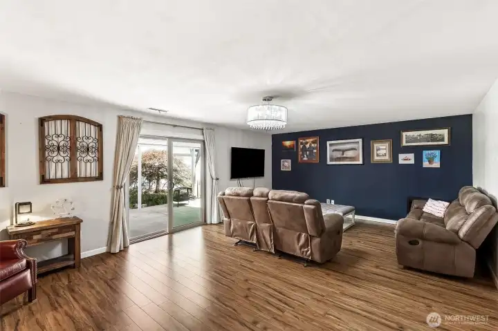 Lower Level Family Room Walks out to Covered Patio