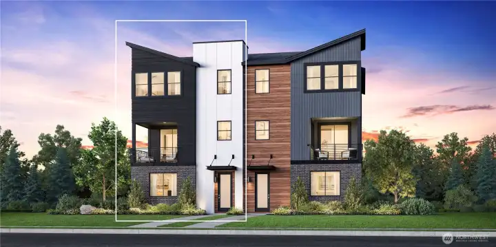 Rendering of Homesite 59 used for representational purposes. All finishes and surrounding landscape will vary