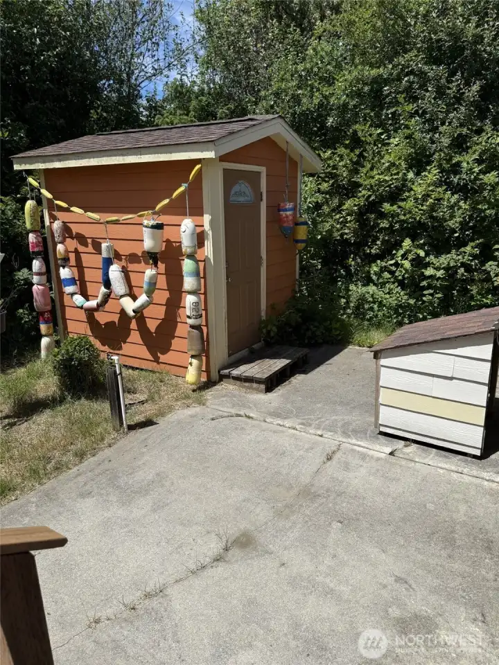 Storage shed for the garden tools.