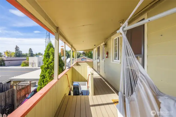 Tenants love this covered balcony area.