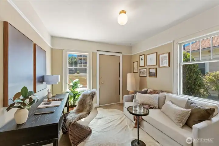 2nd bedroom on main floor - door to outside offers a great office space option 2nd bedroom on main floor - door to outside offers a great office space option