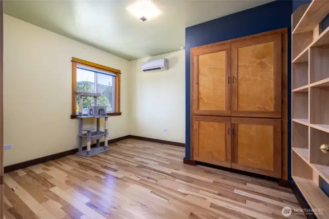 Bedroom Upstairs with a view of the yard.