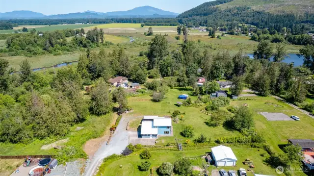 Close to the lake, view of the property.