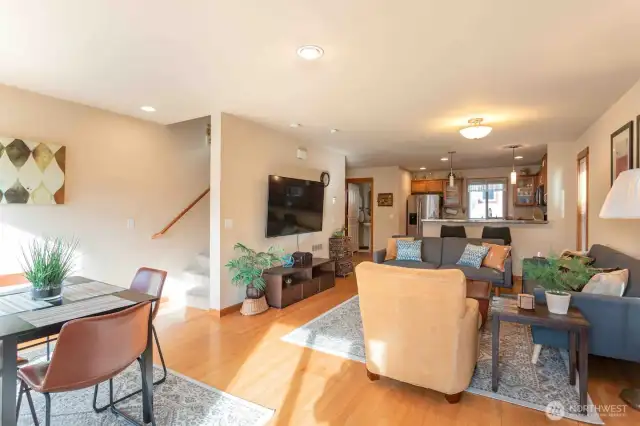 Living room and kitchen