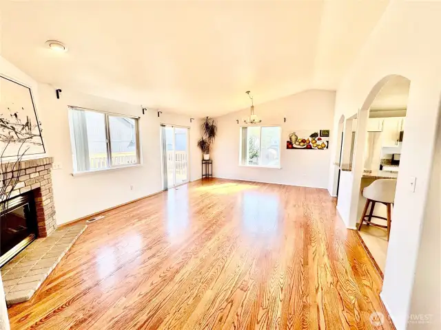 Upper Living Room w/ Gas Fireplace