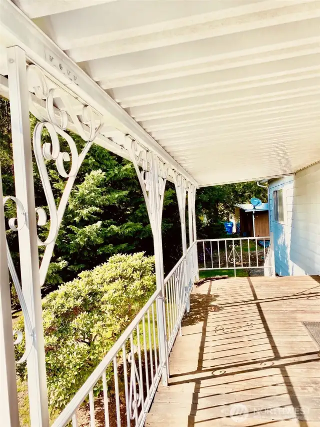 Wood Deck and Metal framed Porch