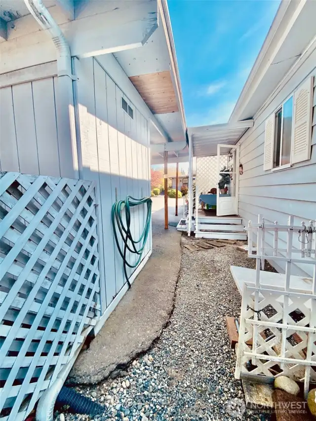 East between Carport and house