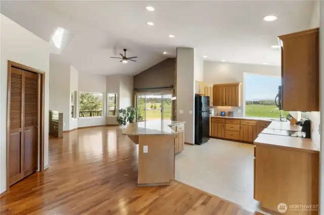 Natural light fills each room. Walk-in pantry to the left offers lots of storage.
