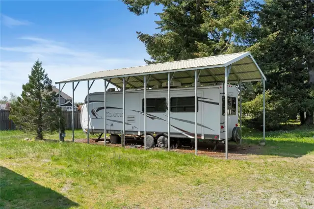 Covered RV parking.
